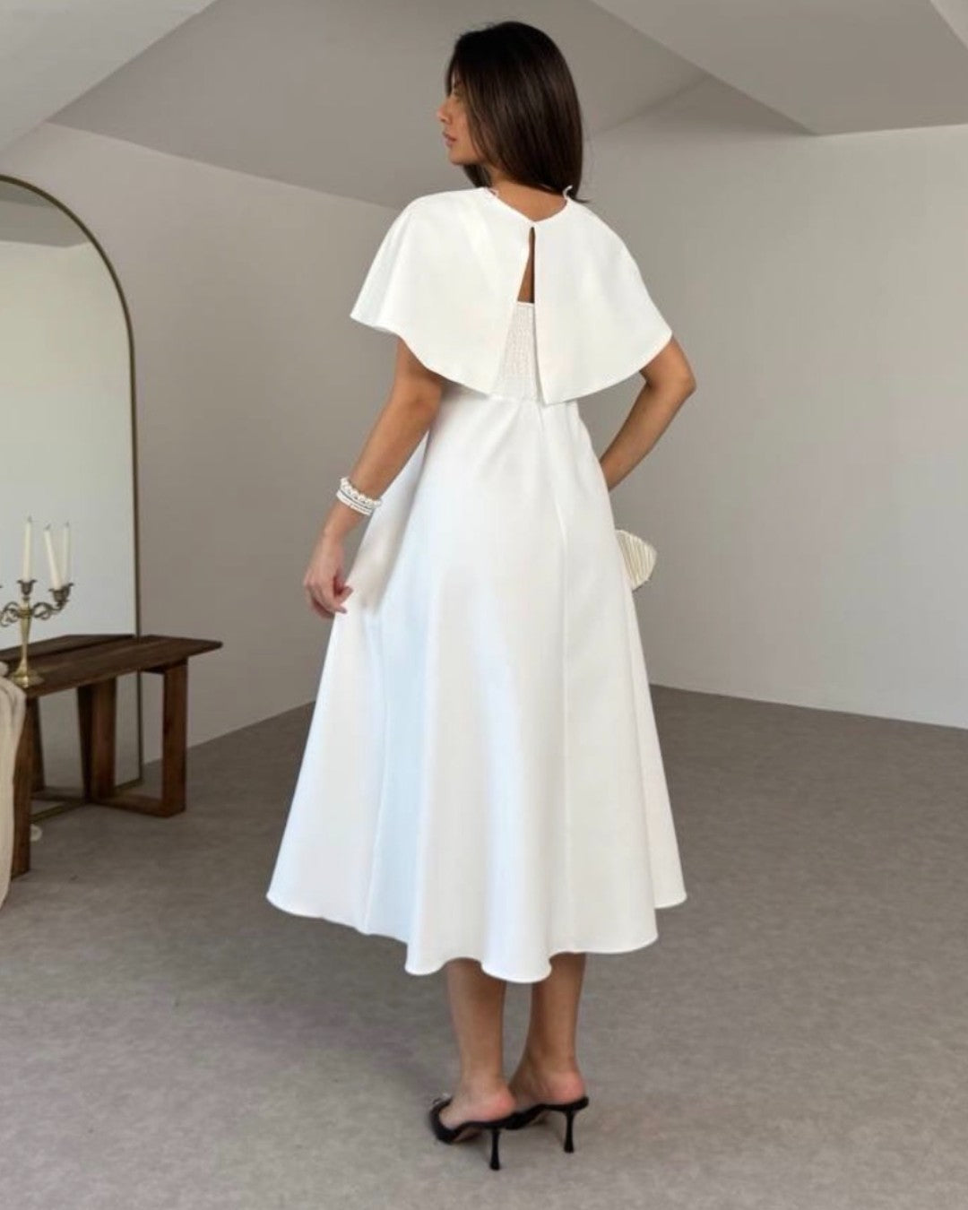 Crystal Cape Midi Dress