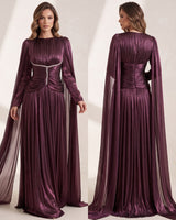 Crystal Detail Cape Maxi Dress