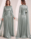 Crystal Detail Cape Maxi Dress