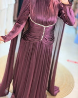 Crystal Detail Cape Maxi Dress