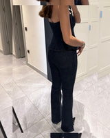 Crystal Glam Strapless Denim Set