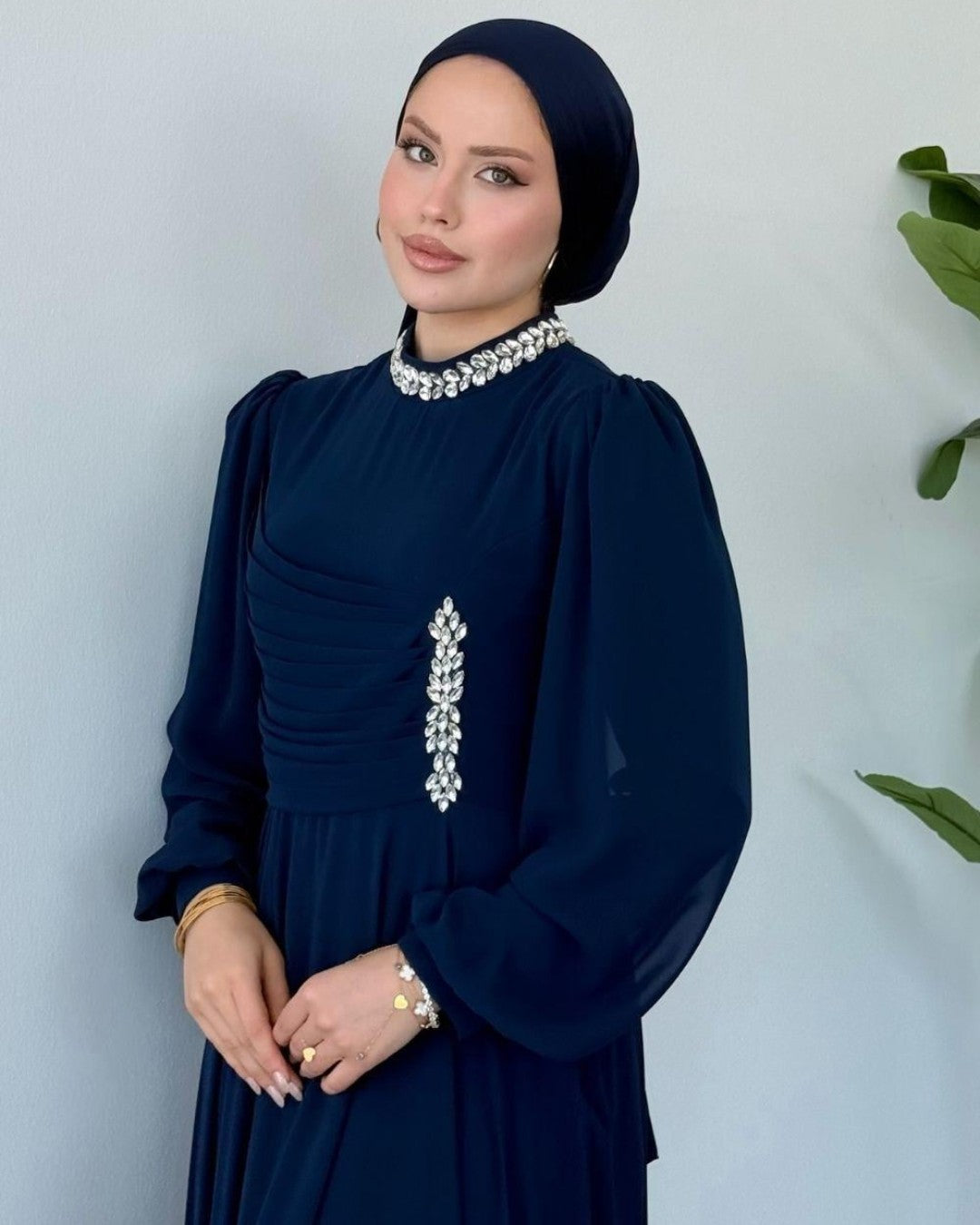 Crystal Neckline Evening Dress