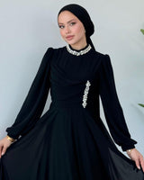 Crystal Neckline Evening Dress