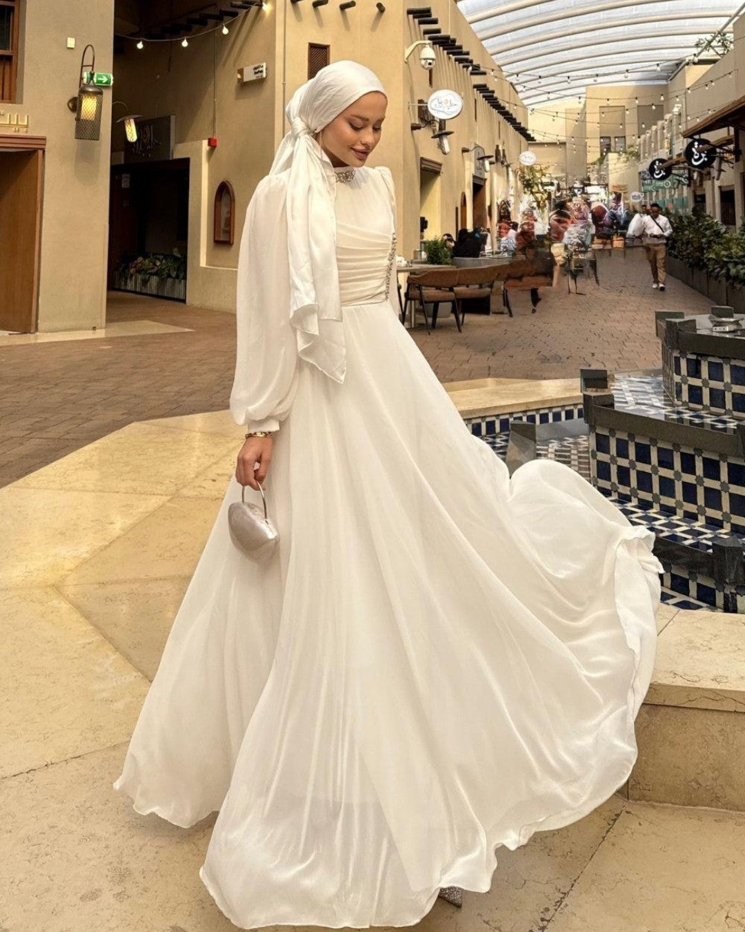Crystal Neckline Evening Dress