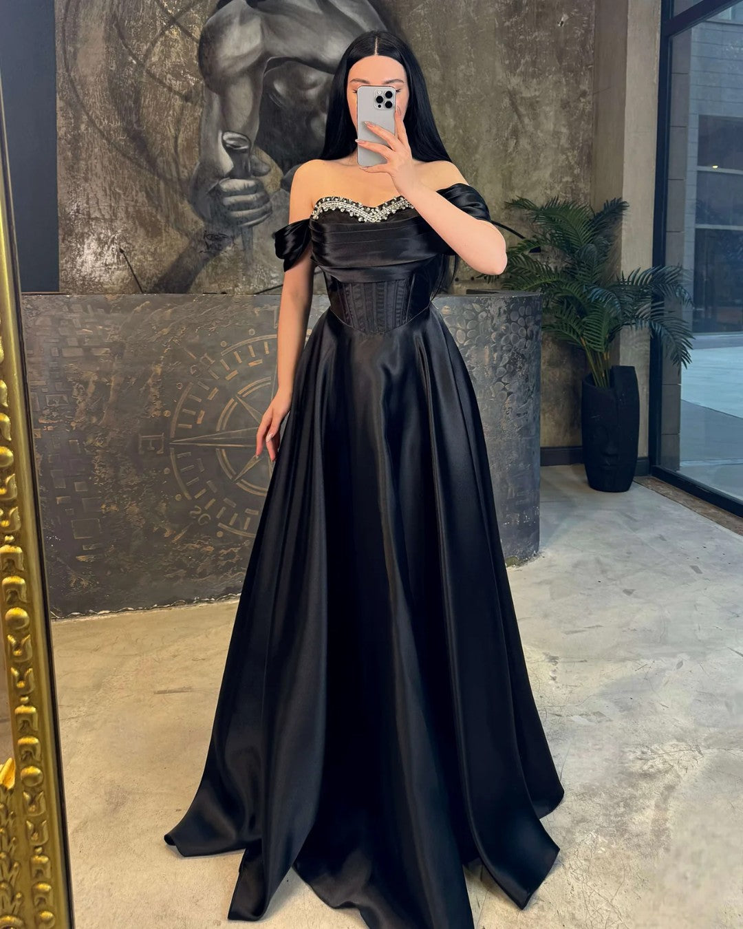 Crystal Satin Gown
