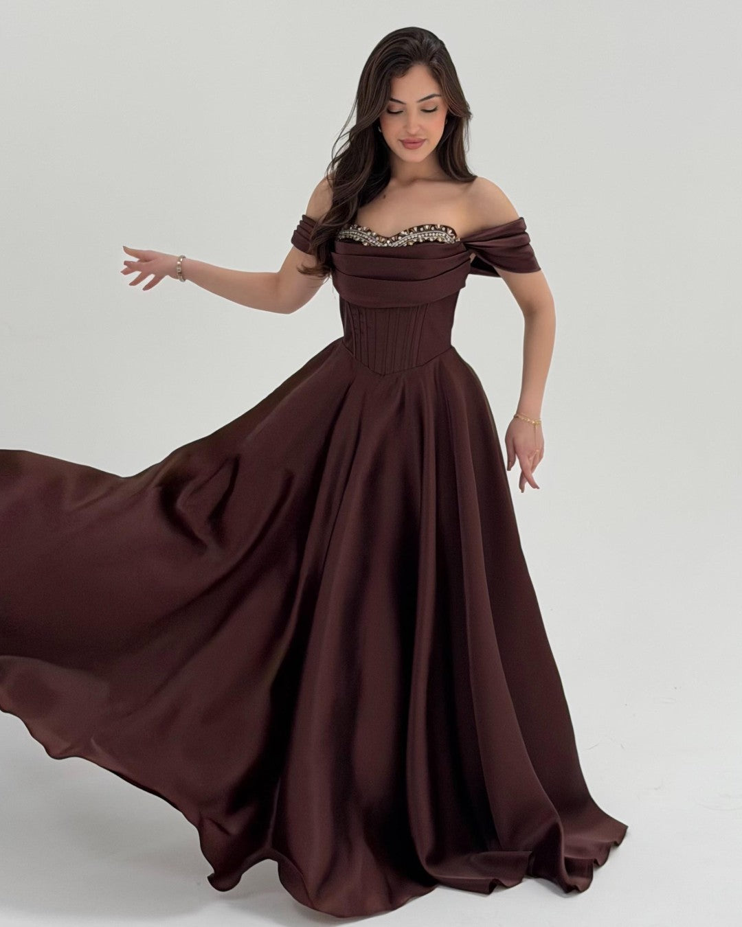 Crystal Satin Gown