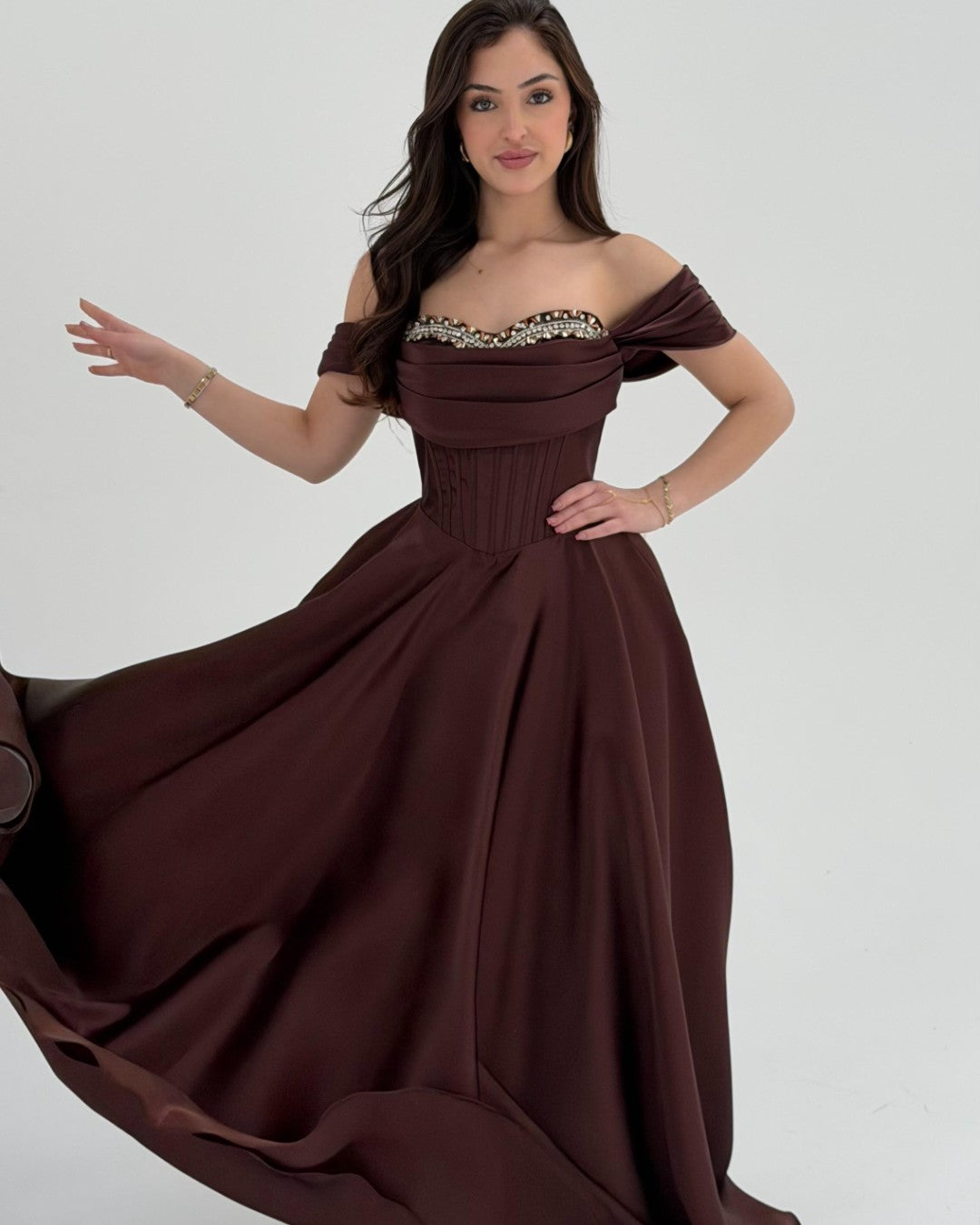 Crystal Satin Gown