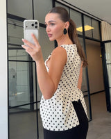 Curved Polka Dot Top