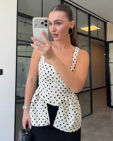 Curved Polka Dot Top