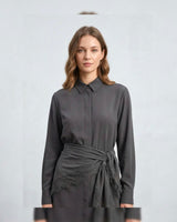 Dantel Waist Scarf Shirt