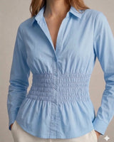 Defined Waist Button-Up Shirt