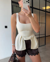 Defined Waist Flare Top