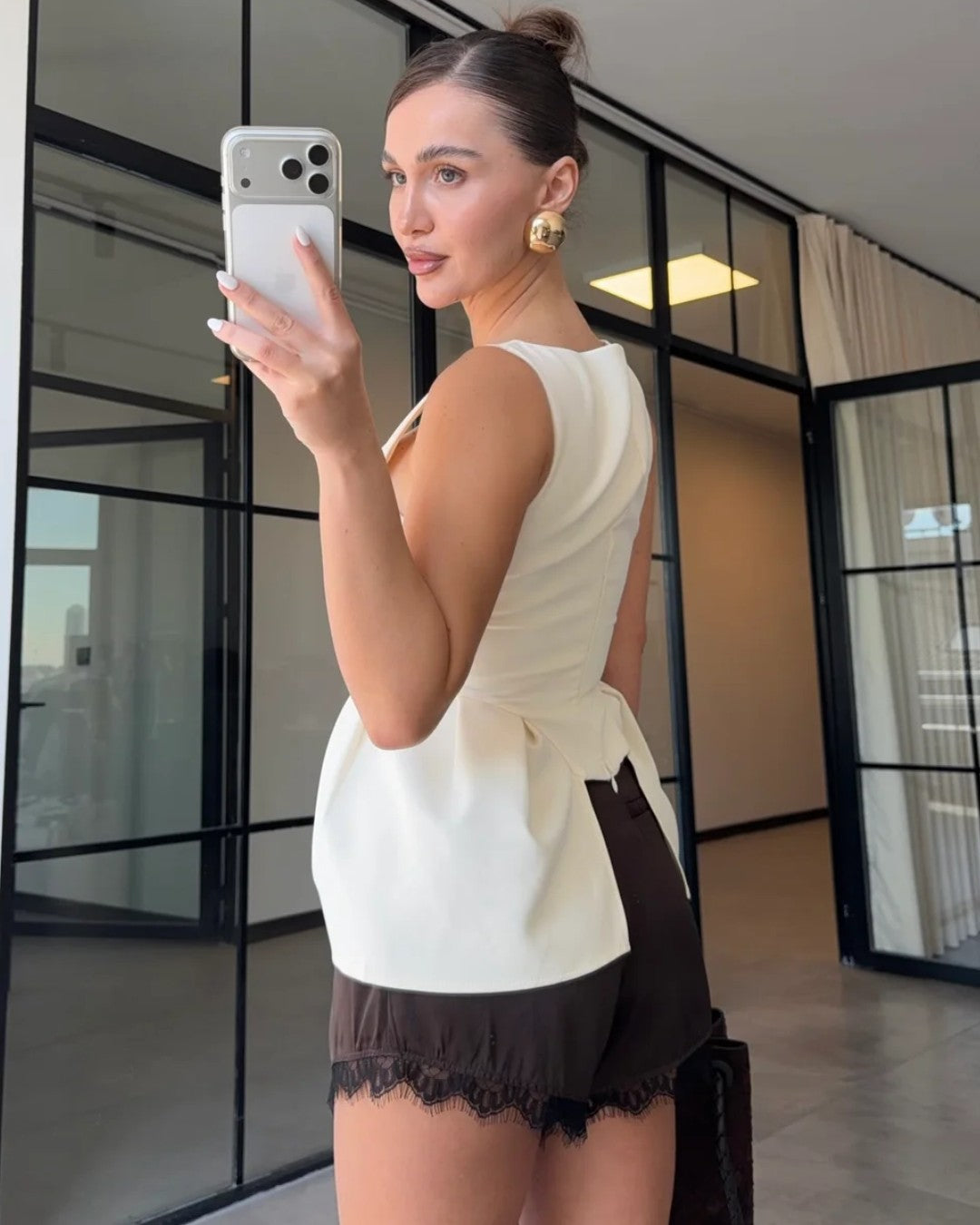 Defined Waist Flare Top