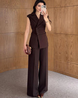 Defined Waist Vest Suit