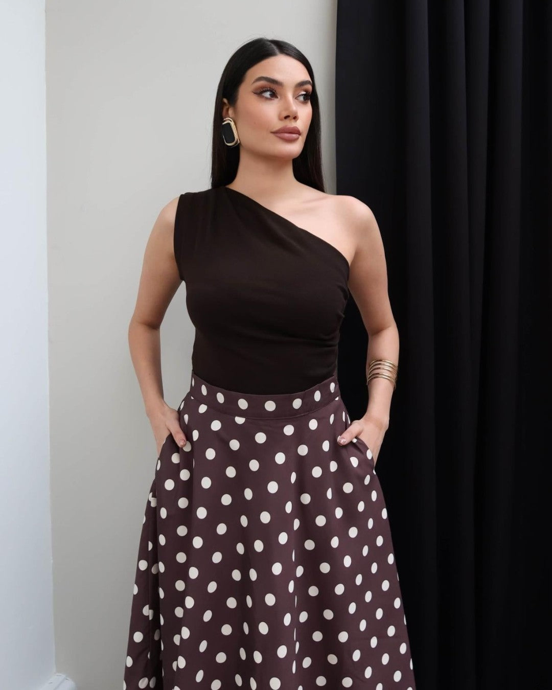 Dolce Polka Flow Skirt