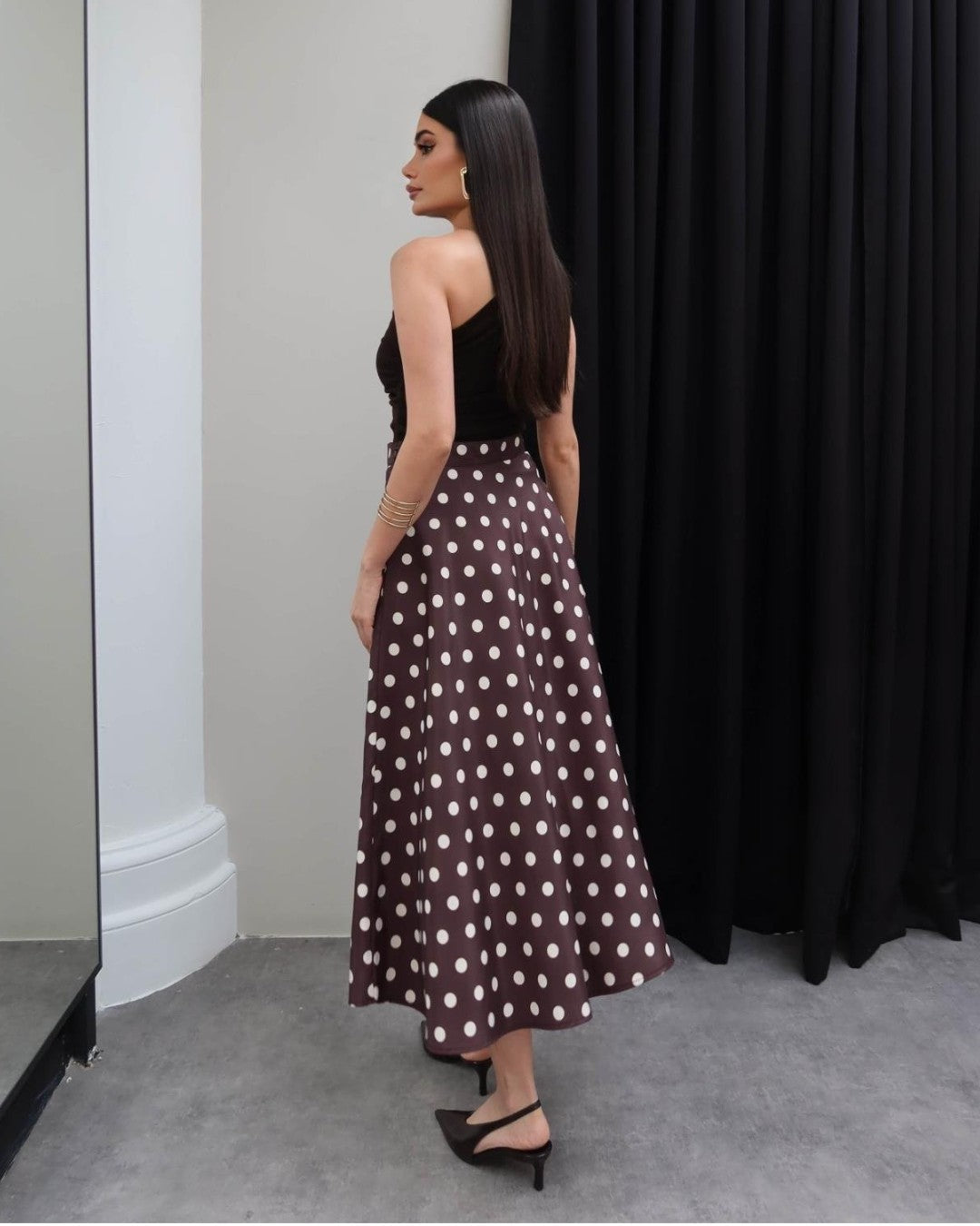 Dolce Polka Flow Skirt