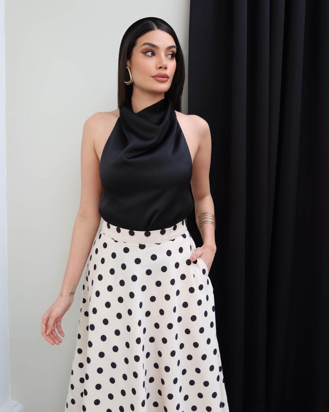 Dolce Polka Flow Skirt
