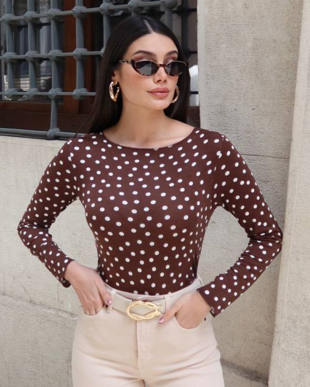 Dot Fitted Top