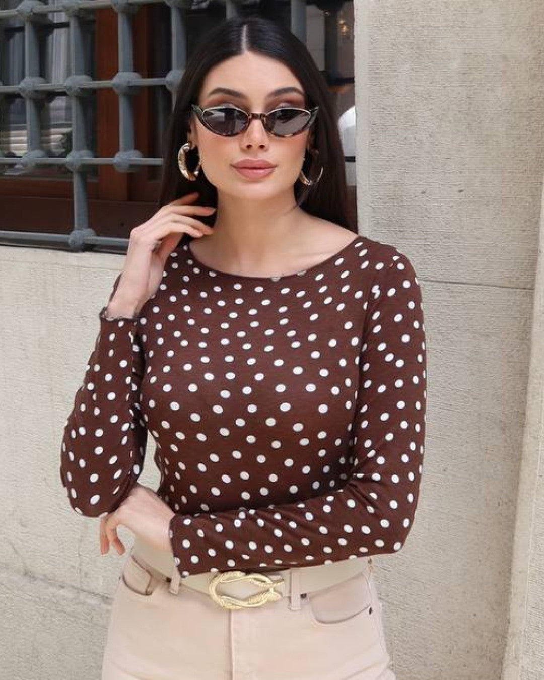 Dot Fitted Top