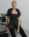 Dot Peplum Blazer Top