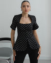 Dot Peplum Blazer Top