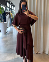 Draped Asymmetric Skirt Set