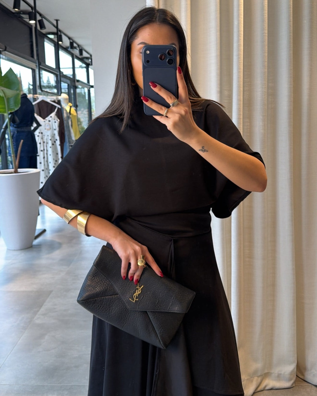 Draped Asymmetric Skirt Set