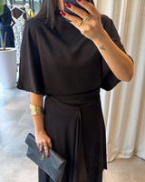Draped Asymmetric Skirt Set