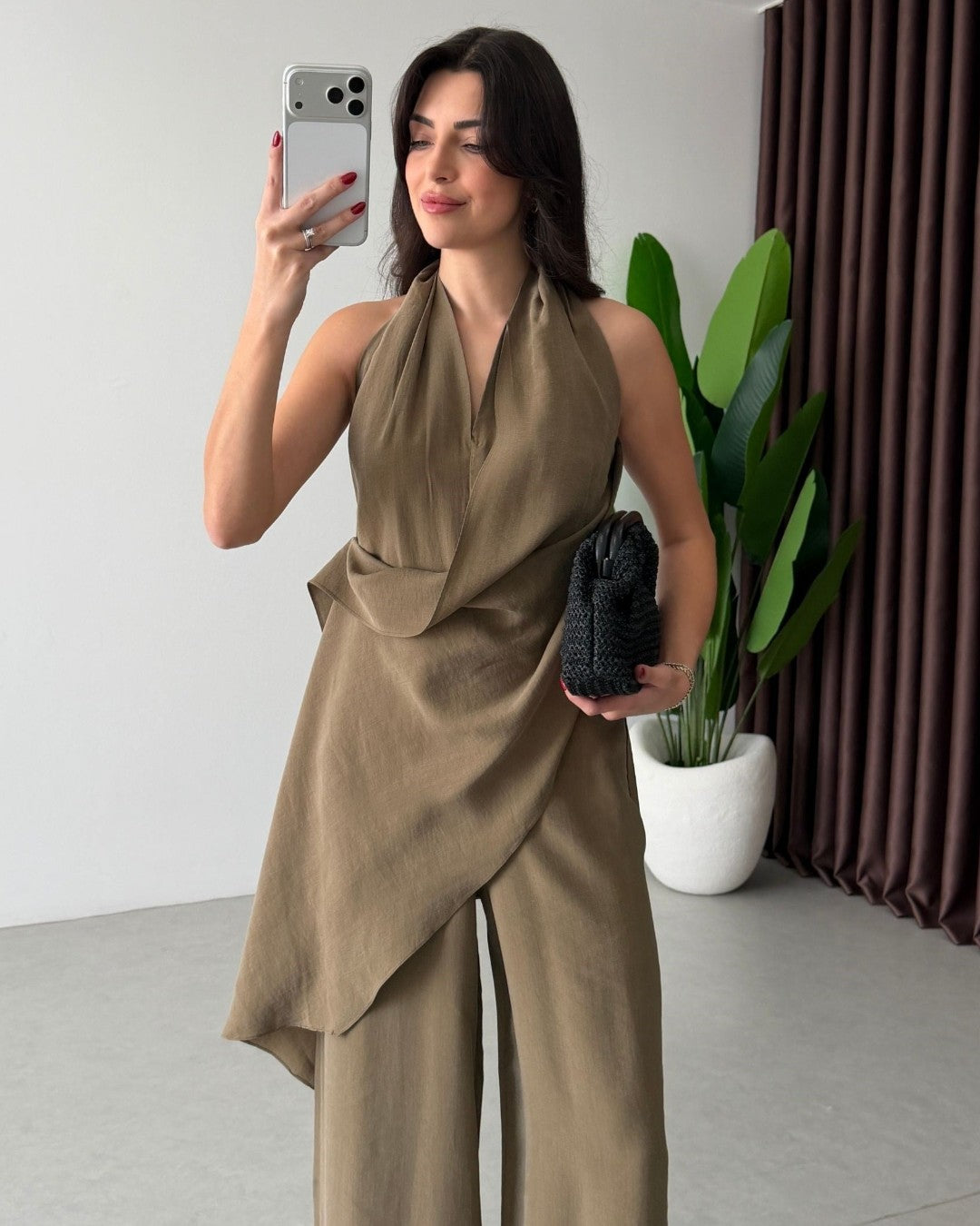 Draped Halter Jumpsuit