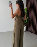 Draped Halter Jumpsuit