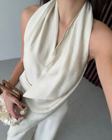 Draped Halter Jumpsuit