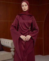 Draped Satin Evening Maxi Dress