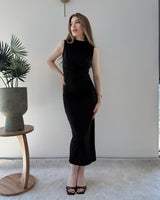 Draped Silhouette Midi Dress