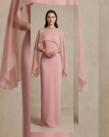 Draped Veil Evening Gown
