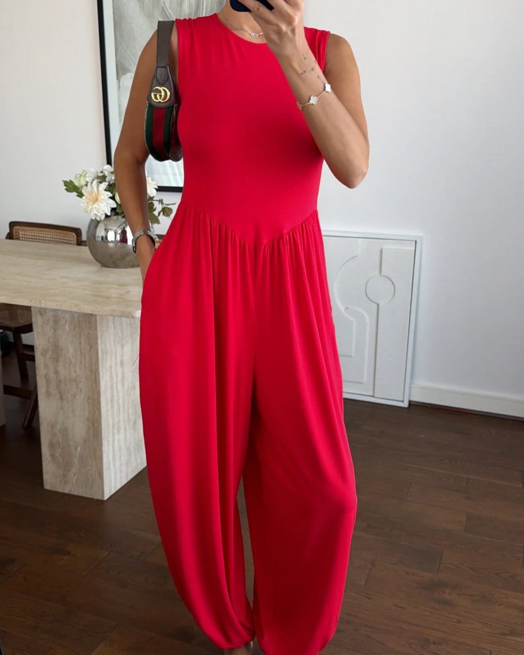 Drop-Waist Harem Jumpsuit