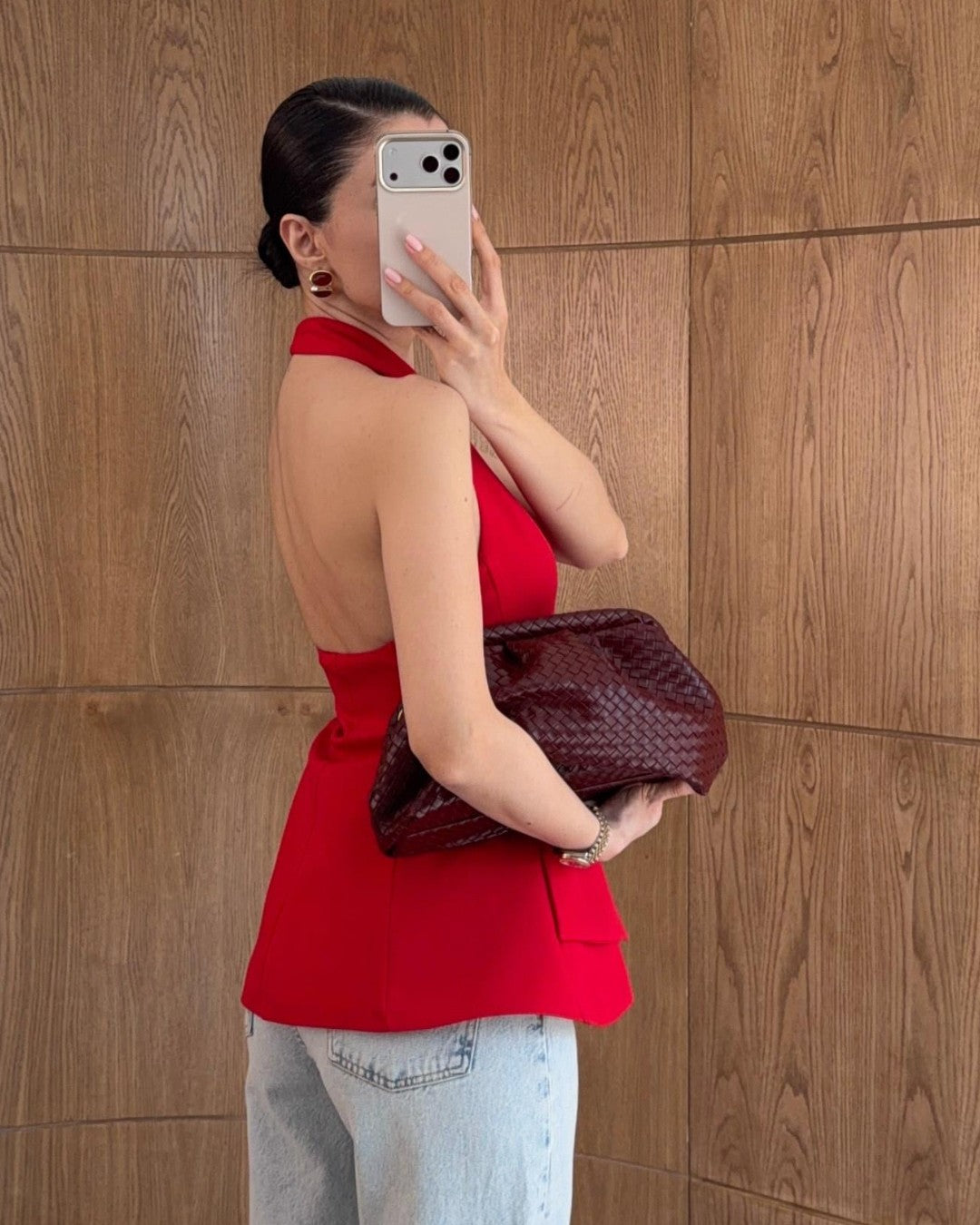 Elan Halter Blazer Top