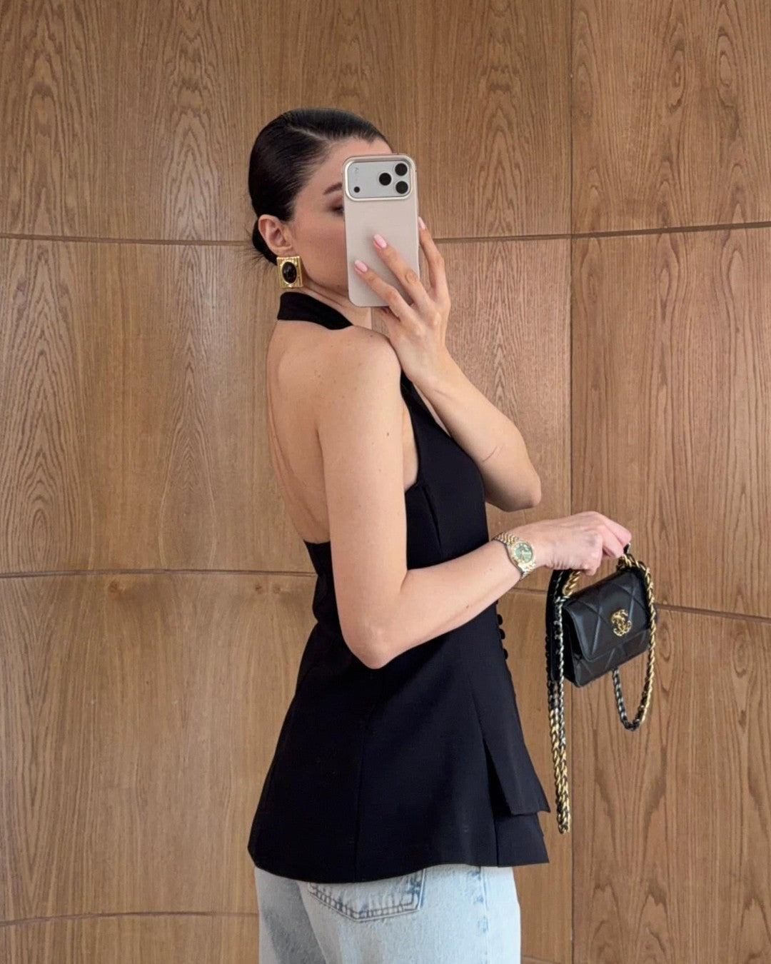 Elan Halter Blazer Top