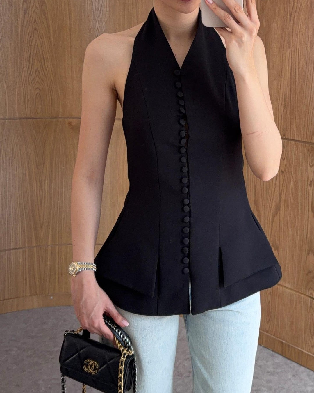 Elan Halter Blazer Top