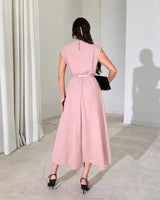 Elara Belted Midi Dress