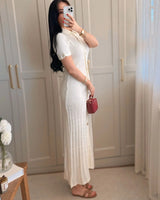 Elegant Buttoned Knit Dress