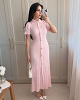 Elegant Buttoned Knit Dress