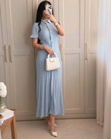 Elegant Buttoned Knit Dress