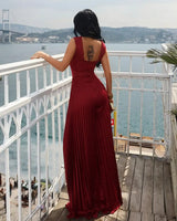 Elegant Cut-Out Pleated Jumpsuit