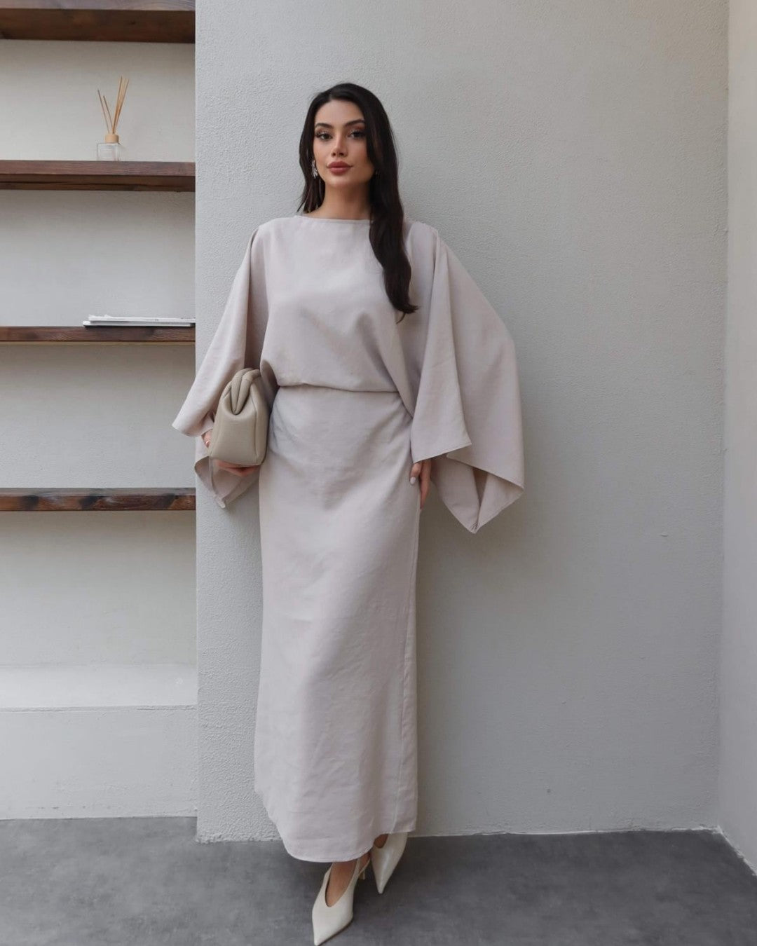 Elegant Flow Sleeve Dress