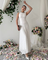 Elegant Waistline Lace Dress