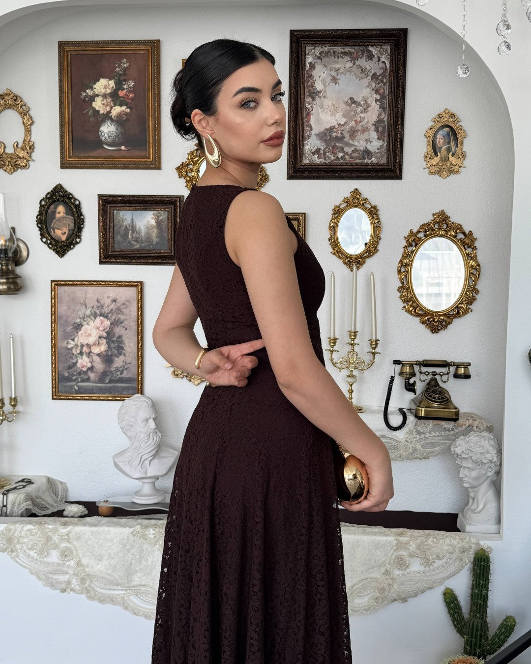 Elegant Waistline Lace Dress