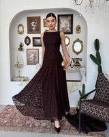 Elegant Waistline Lace Dress