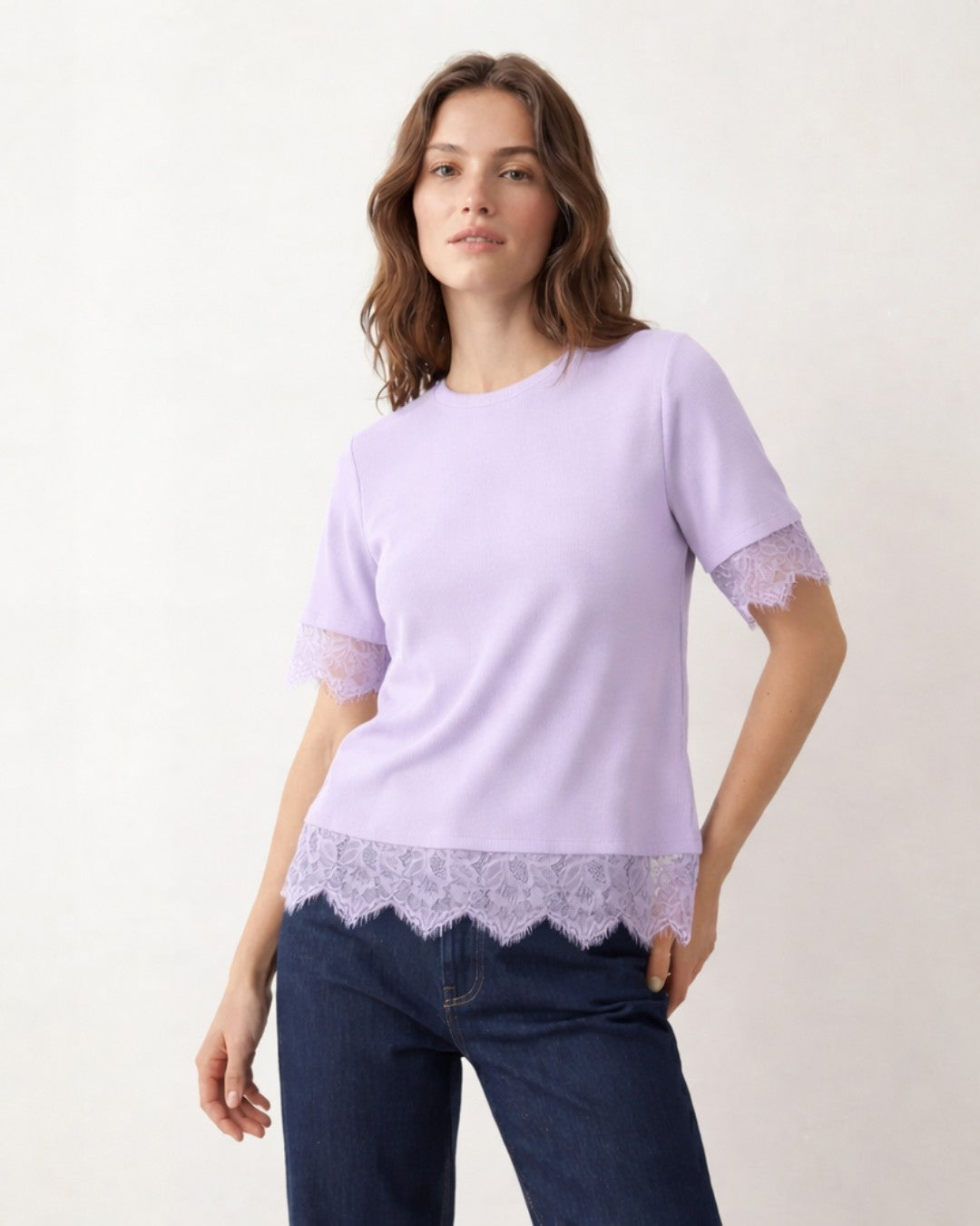 Elevated Basics Lace Detail T-Shirt
