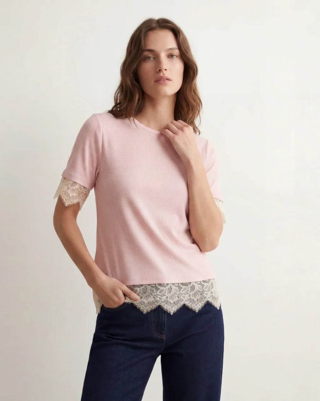 Elevated Basics Lace Detail T-Shirt