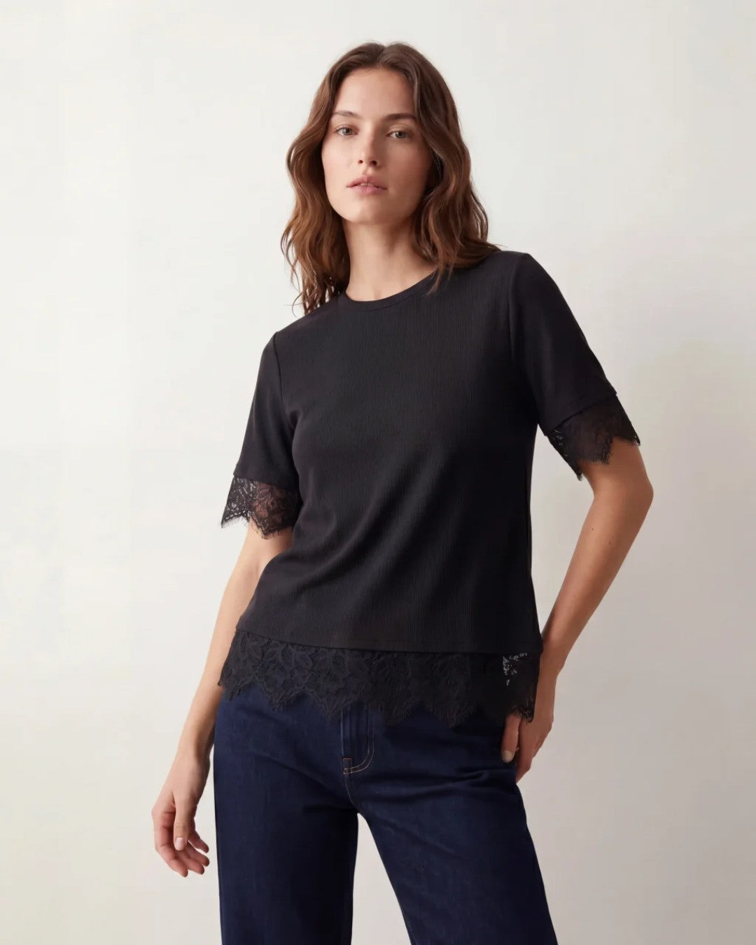 Elevated Basics Lace Detail T-Shirt